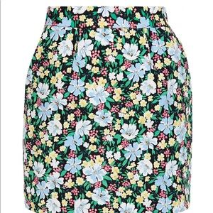 Maje Floral-print woven mini skirt； size 40